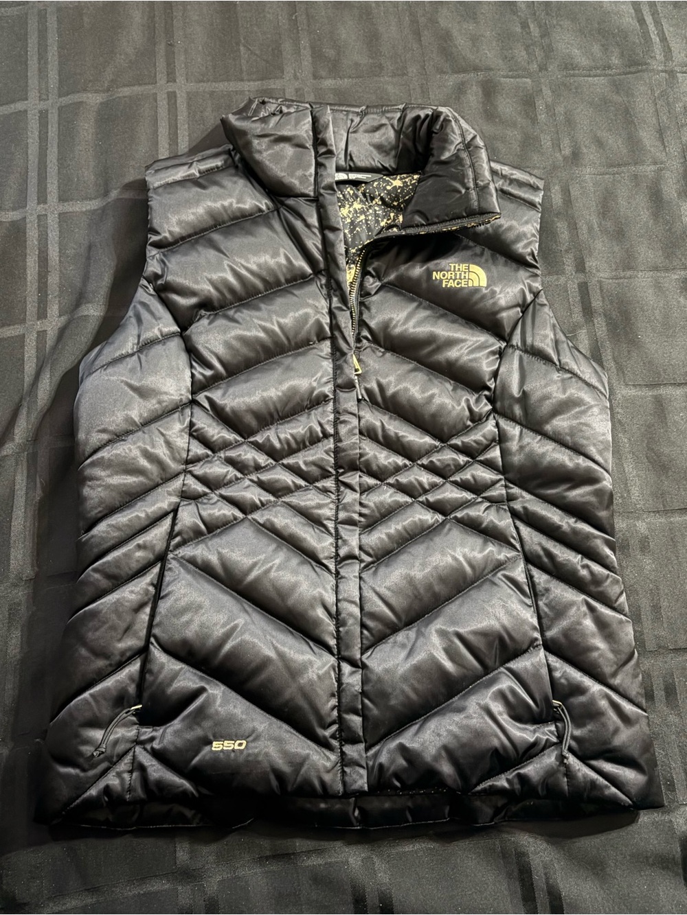 The North Face Vest Womens Small BLK 550 Down Puffer Quilted Full Zip Insulated